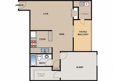 a floor plan of a room with a bedroom and a bathroom
